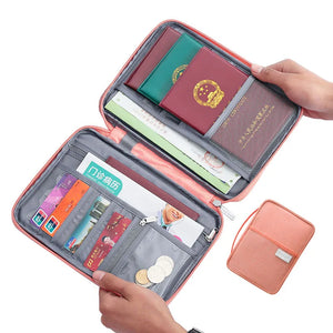 Waterproof Travel Wallet Family Passport Holder Document Case Organizer