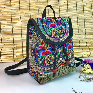 Vintage Embroidery Women Small Backpacks