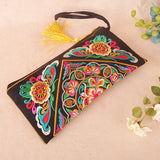 Vintage Ethnic Shoulder Bag Embroidery Boho Hippie Tassel Tote Wallets