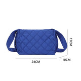 Hot Winter Plaid Shoulder Bags Down Cotton Padded Tote Women Mess