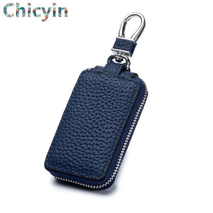 Leather Key Wallets Zipper Car Key Wallet Key Case Housekeeper Holders