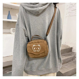 Hot Women Canvas Zipper Bag Preppy Style Student Tote Shoulder Messenger Bag