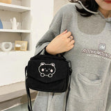 Hot Women Canvas Zipper Bag Preppy Style Student Tote Shoulder Messenger Bag