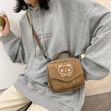Canvas Zipper Shoulder Tote Bag for Student