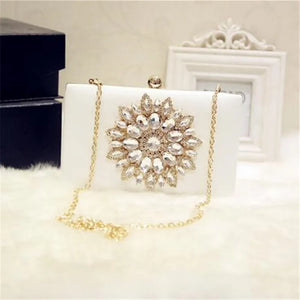 Sunflower Diamond Evening Bag with Chain for Wedding Dinner Banquet