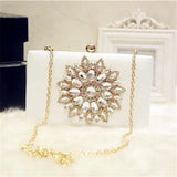 Sunflower Diamond Evening Bag with Chain for Wedding Dinner Banquet