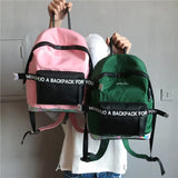 Hot Women Laser Backpack School Bag For Teenage Girls PU Leisure Style Letter Sc