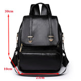 Vintage Leather School Backpack for Teenage Girls