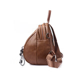 Vintage Leather Backpack for Women - Travel Shoulder Bag