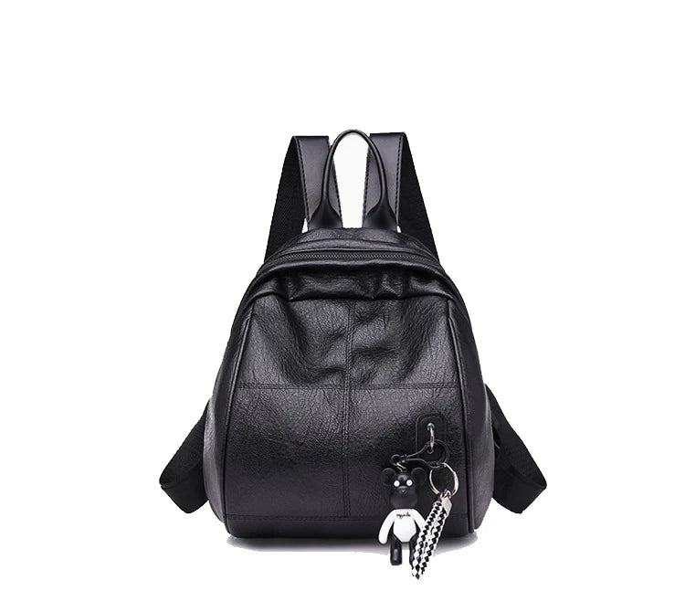 Vintage Leather Backpack for Women - Travel Shoulder Bag