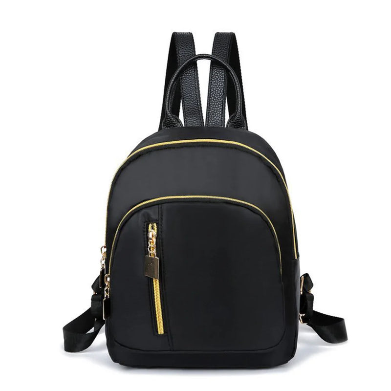 Women's Multi-zipper Backpack School Bag Small Satchel Rucksack
