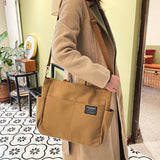 Women's Retro Large Size Canvas Shoulder Bag Crossbody Handbag