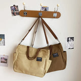 Women's Retro Large Size Canvas Shoulder Bag Crossbody Handbag