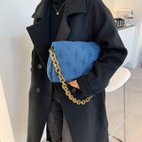 Women's Denim Chain Shoulder Bag|Clutch Purse|Hobo Bag
