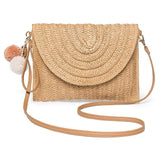 Summer Straw Shoulder Bag Retro Style Envelope Purse Wallet