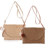Summer Straw Shoulder Bag Retro Style Envelope Purse Wallet