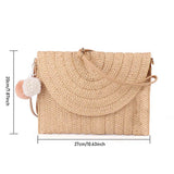 Summer Straw Shoulder Bag Retro Style Envelope Purse Wallet