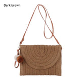 Summer Straw Shoulder Bag Retro Style Envelope Purse Wallet