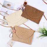 Summer Straw Shoulder Bag Retro Style Envelope Purse Wallet