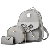 Three-Piece Bow Backpack with Large Capacity