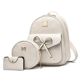 Three-Piece Bow Backpack with Large Capacity