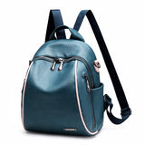 Women's Soft Leather School Backpack - Large Capacity Travel Shoulder Bag