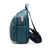 Women's Soft Leather School Backpack - Large Capacity Travel Shoulder Bag
