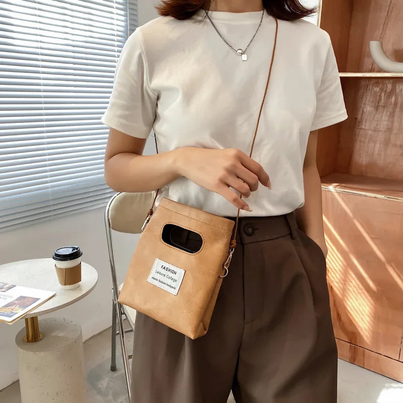Solid Crossbody Bag for Women Small Handle Bag