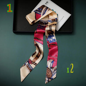 1 Pair Long Floral Scarf for O Bag Handles
