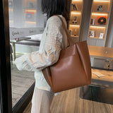 Women's Large Shoulder Bag PU Leather Wild Tote Capacity for Women