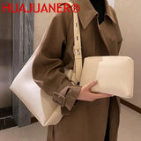 Women's 2-Piece Shoulder Bags Set Large Capacity PU Leather Handbags