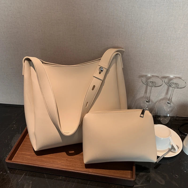 Women Handbag 2 Piece/Set Large Capacity Shoulder Bags PU Leather Bags