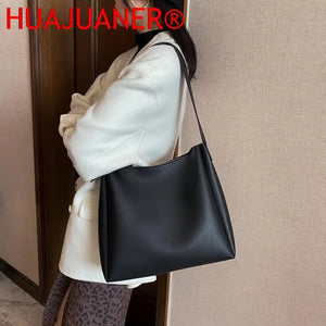 Women's 2-Piece Shoulder Bags Set Large Capacity PU Leather Handbags