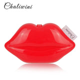Sexy Lip Acrylic Clutch Bag with Chain Handbag Crossbody Bag for Women
