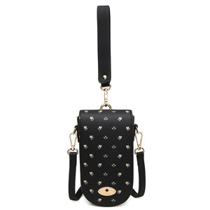 Women Printing One-shoulder Diagonal Bag Soft Leather Mobile Phone Bag