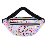 Double Zipper Waist Bag PU Women's Messenger Bag