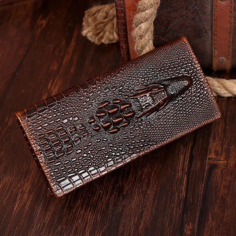 Crocodile Pattern Leather Wallet for Men