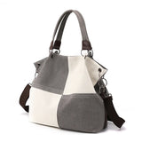 Canvas Women's Shoulder Bag Patchwork Handbags Ladies Tote Crossbody Bag