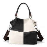 Canvas Women's Shoulder Bag Patchwork Handbags Ladies Tote Crossbody Bag