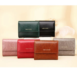 Women Wallet Coin Purses Oil Wax Skin Coin Wallet Key Bag