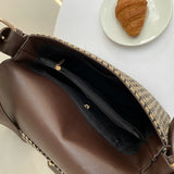 Houndstooth Flap Shoulder Crossbody Bag Small Handbag Office Lady Casual