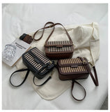 Houndstooth Flap Women Leisure Shoulder Armpit Purses Fall Winter Handbags