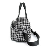 Houndstooth Handbags Canvas Female Packages England Style Classic Cluch