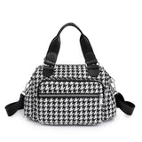 Houndstooth Handbags Canvas Female Packages England Style Classic Cluch