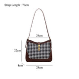 Houndstooth Bucket Purse Patchwork Shoulder Bag