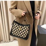Houndstooth Bucket Purse Patchwork Shoulder Bag