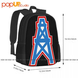 Houston Oilers Backpack Large Capacity Schoolbag Sports Bag