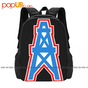 Houston Oilers Rugby Team Backpack Large Capacity Vintage Schoolbag