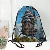 Howl's Moving Castle Drawstring Backpack Causal Travel Bags