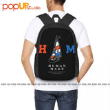 Human Sailboat Backpack Large Capacity Eco Friendly Art Print